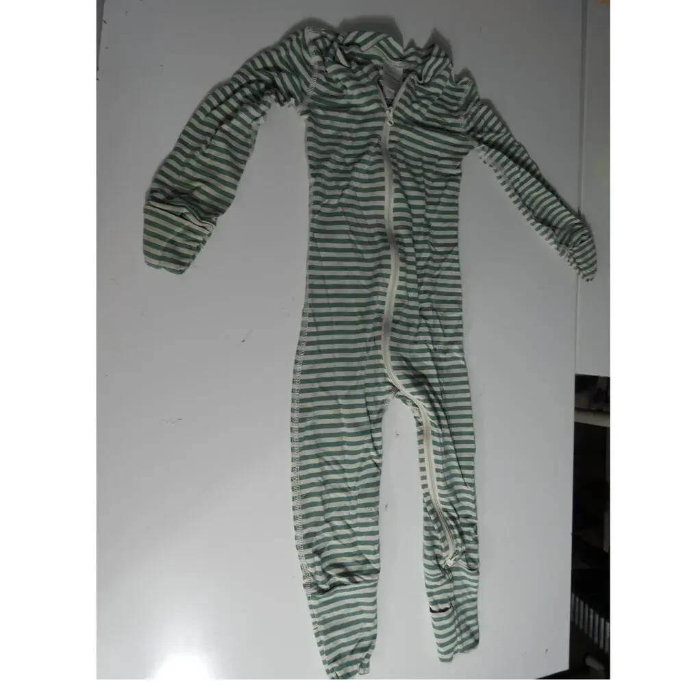 Hannah Anderson 2T One Piece Zip Up Long Sleeve Sleeper Ivory Sage